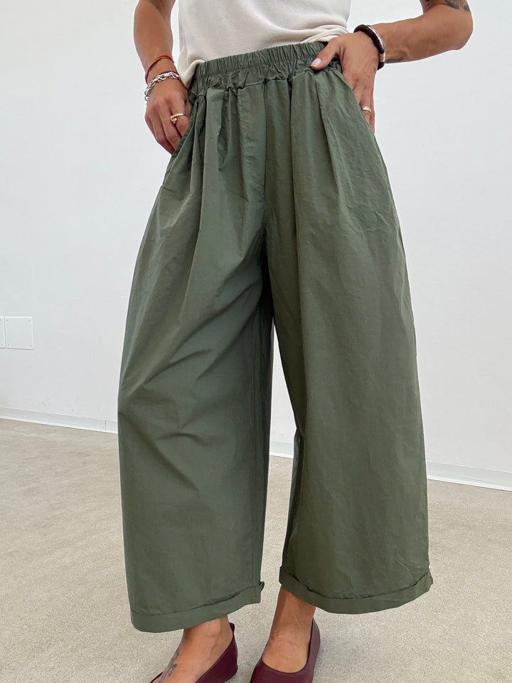 PANTALONE OLIMPIA COTONE VERDE MILI