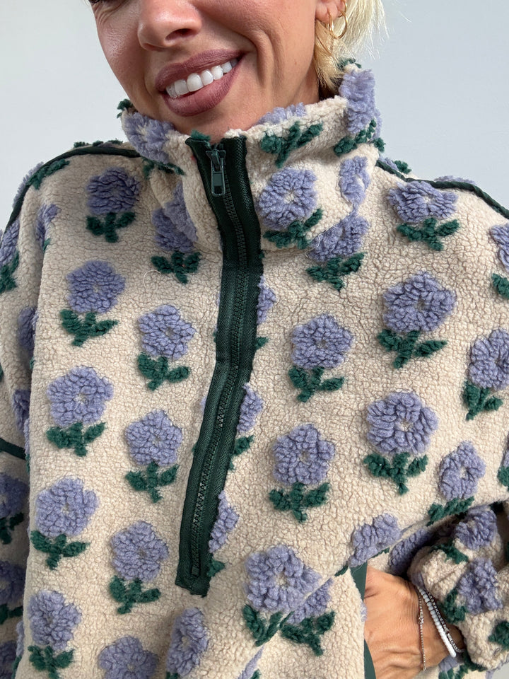 ANORAK TEDDY BEIGE/LILLA