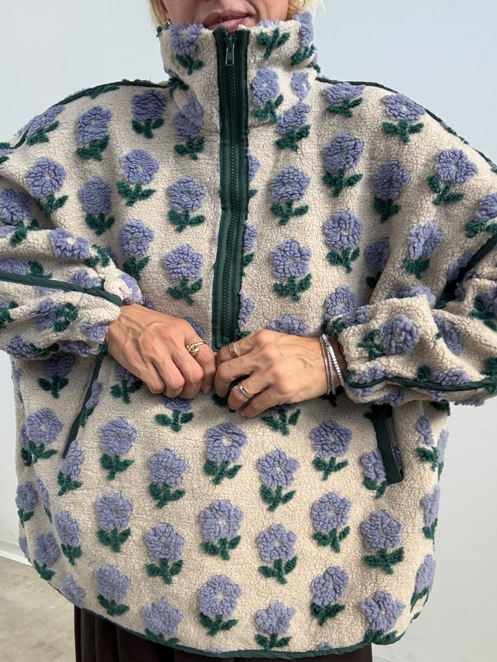 ANORAK TEDDY BEIGE/LILLA