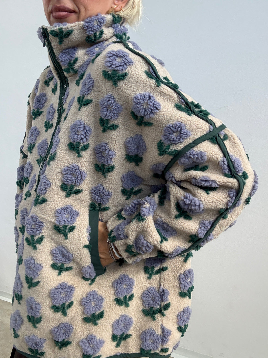 ANORAK TEDDY BEIGE/LILLA