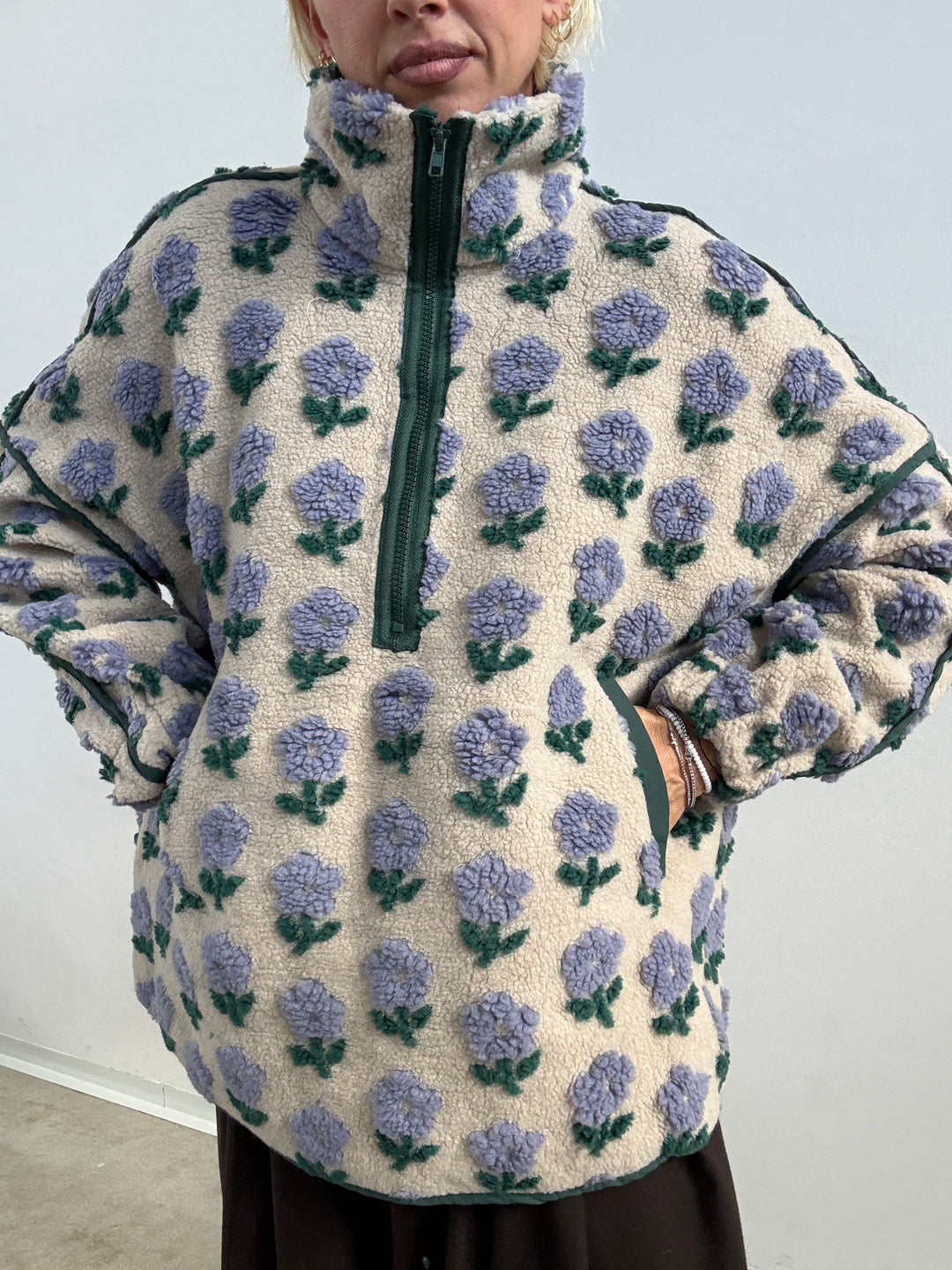 ANORAK TEDDY BEIGE/LILLA