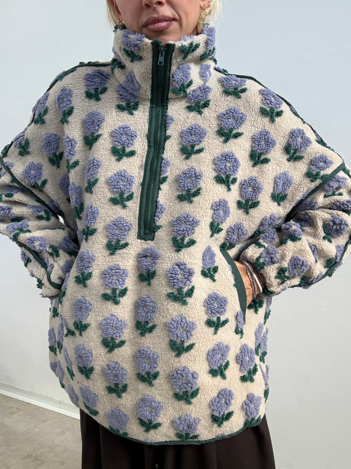 ANORAK TEDDY BEIGE/LILLA