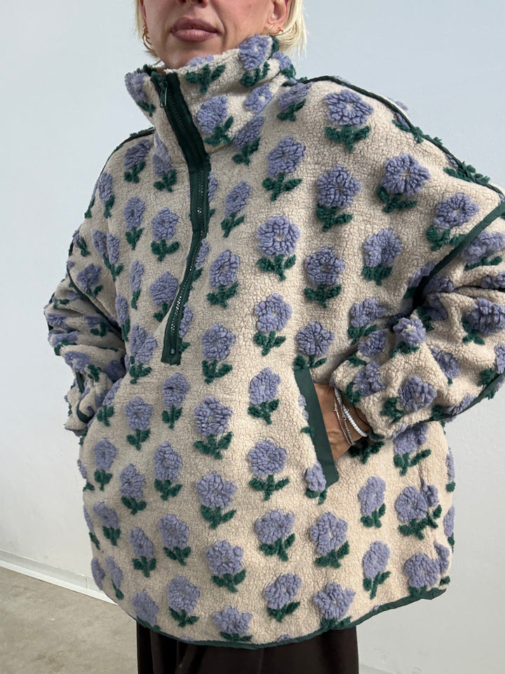 ANORAK TEDDY BEIGE/LILLA