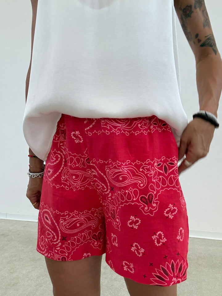 BERMUDA BANDANA LINO ROSSO