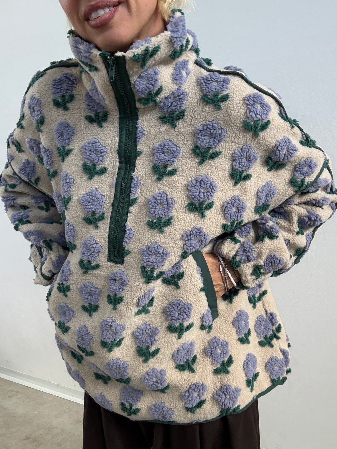 ANORAK TEDDY BEIGE/LILLA
