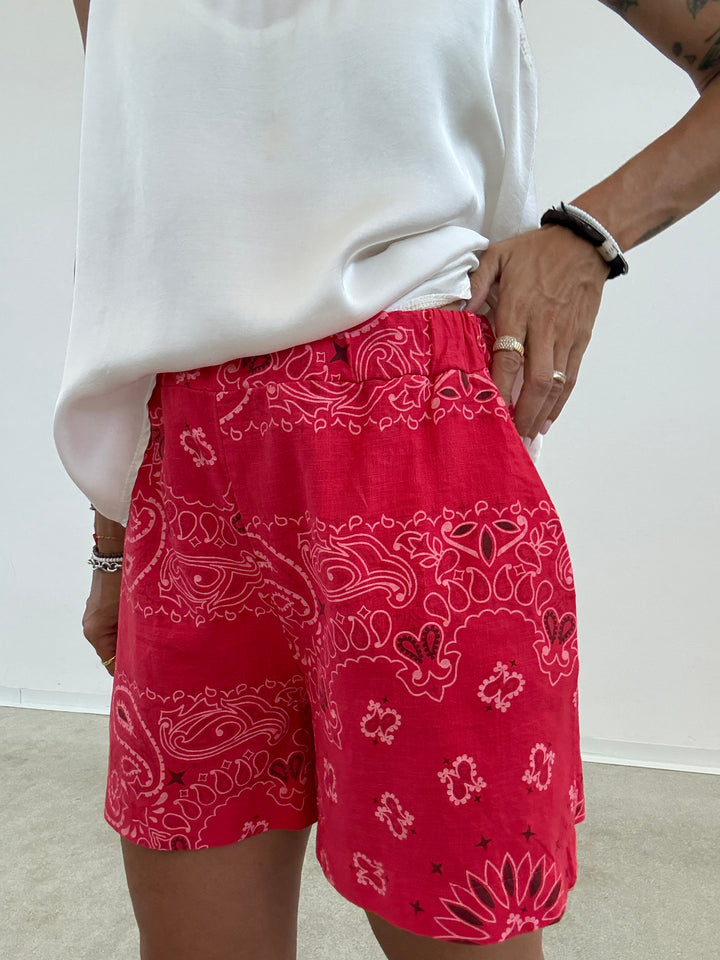 BERMUDA BANDANA LINO ROSSO