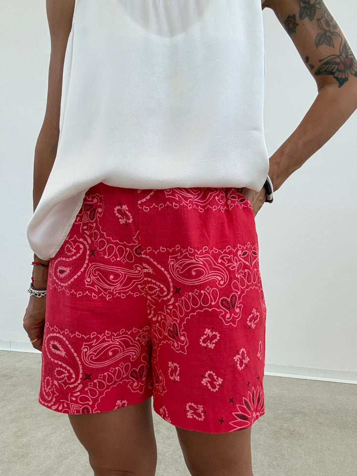 BERMUDA BANDANA LINO ROSSO