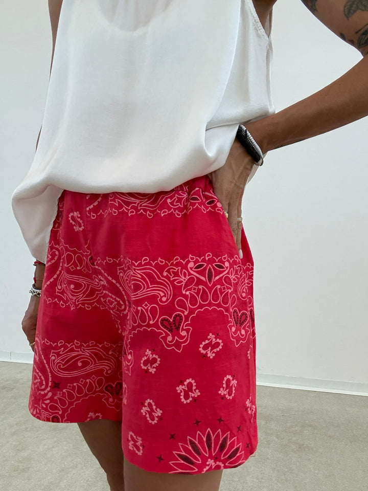BERMUDA BANDANA LINO ROSSO