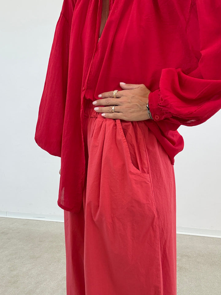 PANTALONE OLIMPIA COTONE ROSSO
