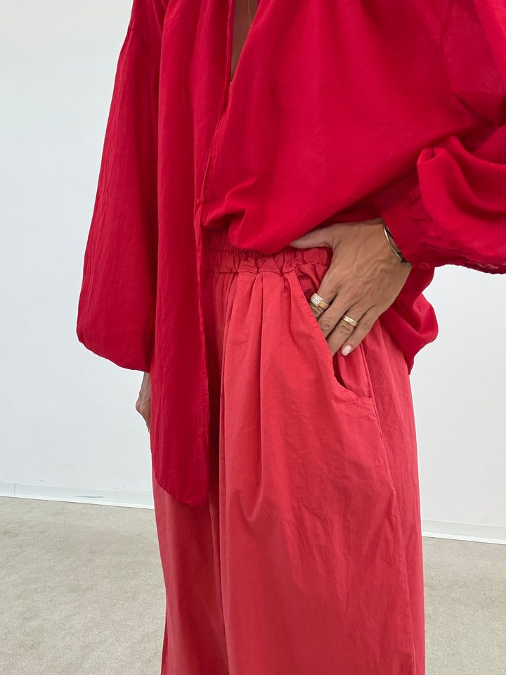 PANTALONE OLIMPIA COTONE ROSSO