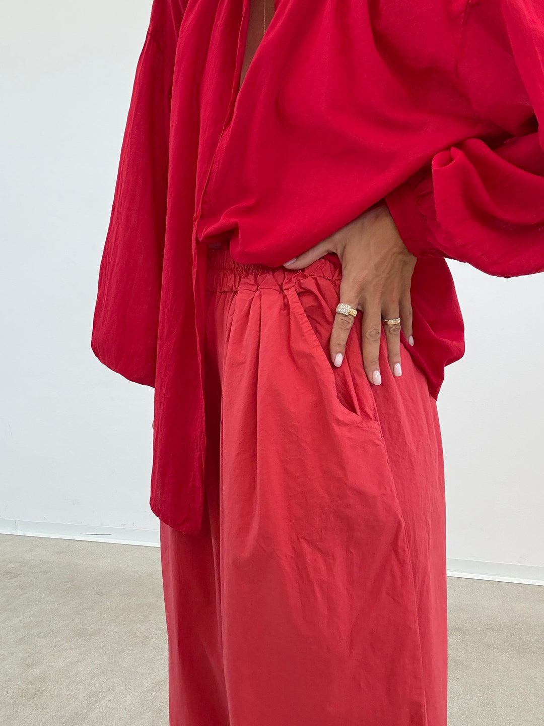 PANTALONE OLIMPIA COTONE ROSSO
