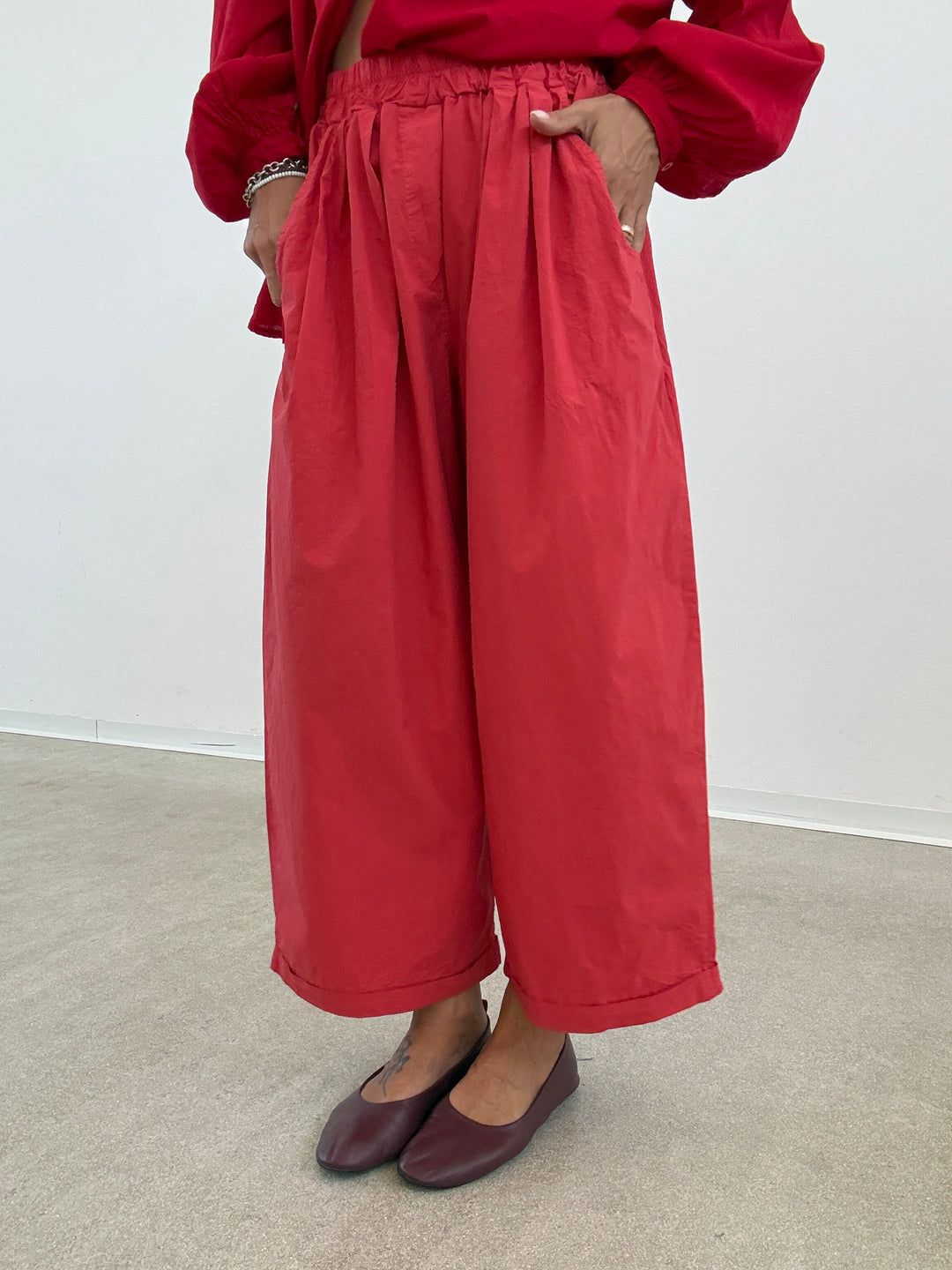 PANTALONE OLIMPIA COTONE ROSSO