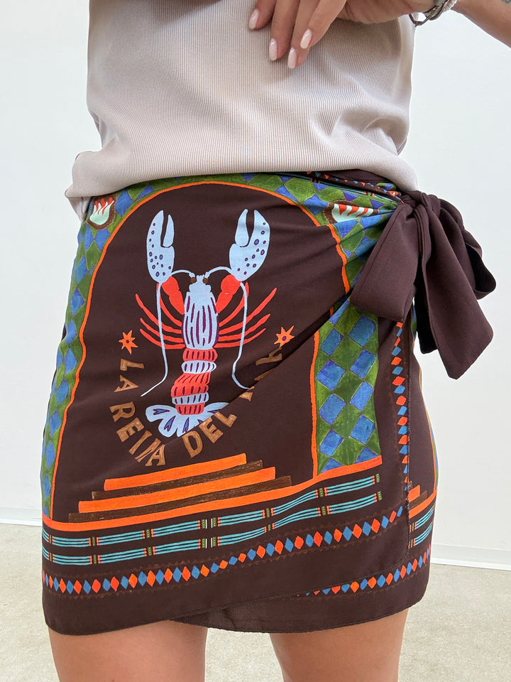 MINIGONNA PAREO LOBSTER CIOCCO
