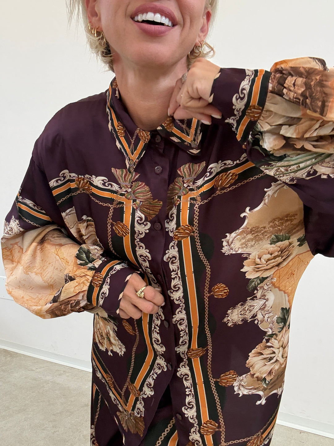 CAMICIA NATALIA FANTASIA MELANZANA