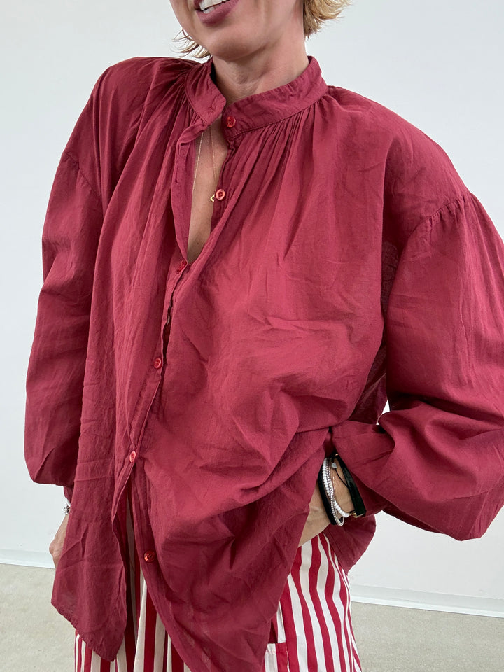 CAMICIA MUSSOLA TERRACOTTA