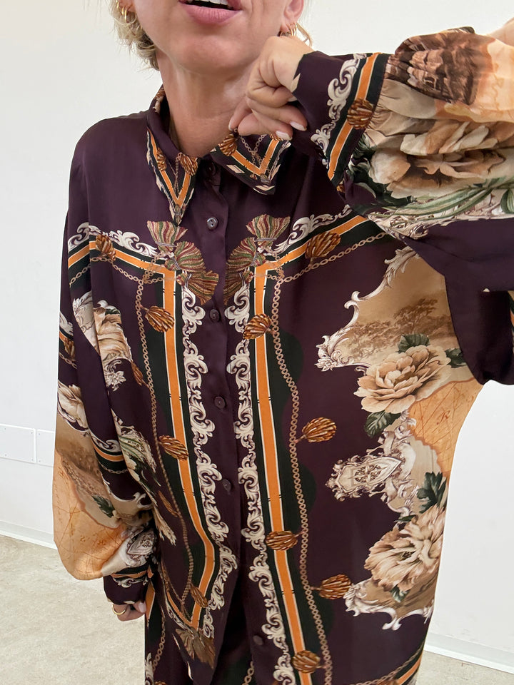 CAMICIA NATALIA FANTASIA MELANZANA