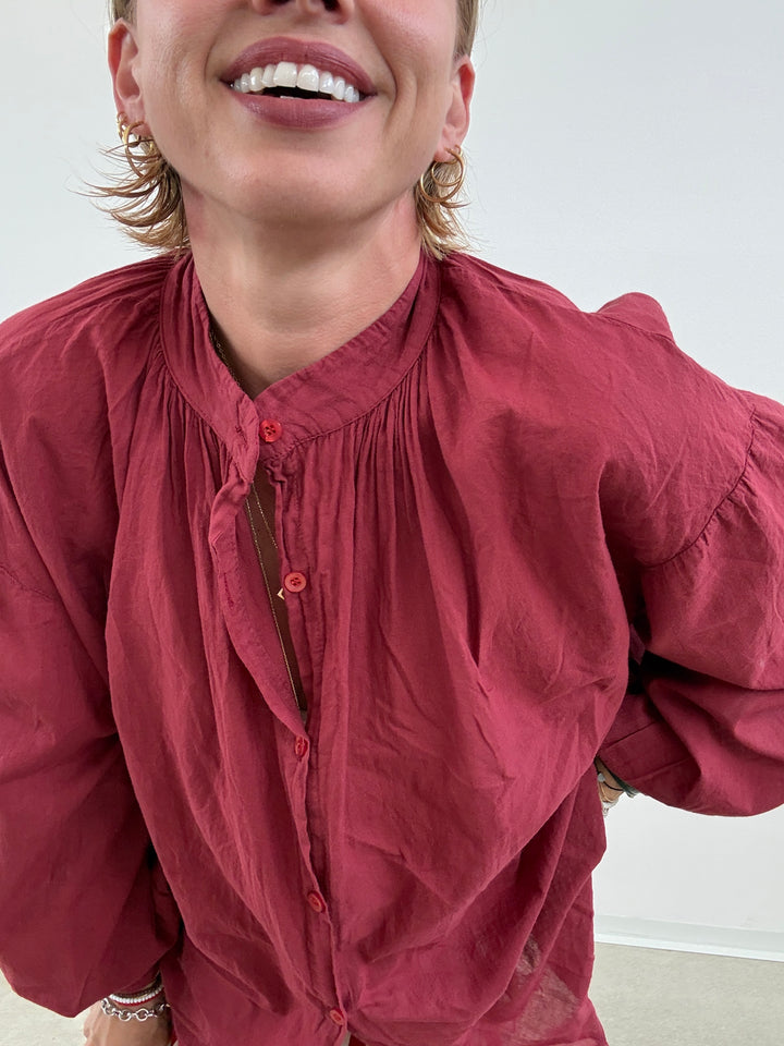 CAMICIA MUSSOLA TERRACOTTA