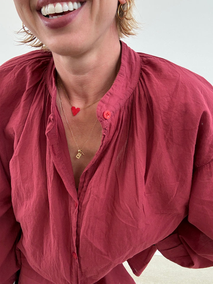 CAMICIA MUSSOLA TERRACOTTA