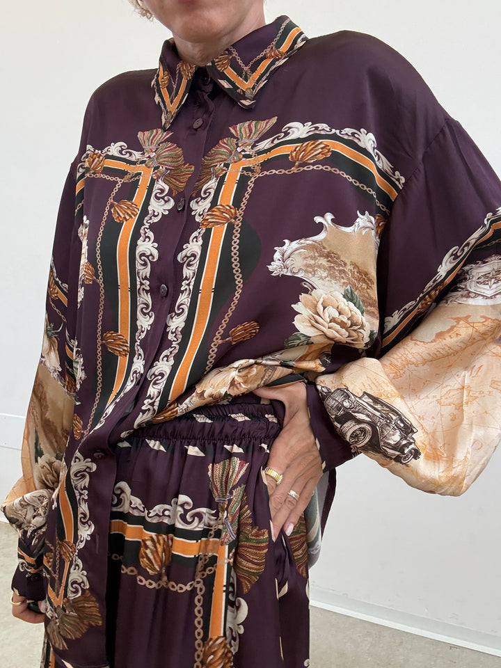 CAMICIA NATALIA FANTASIA MELANZANA