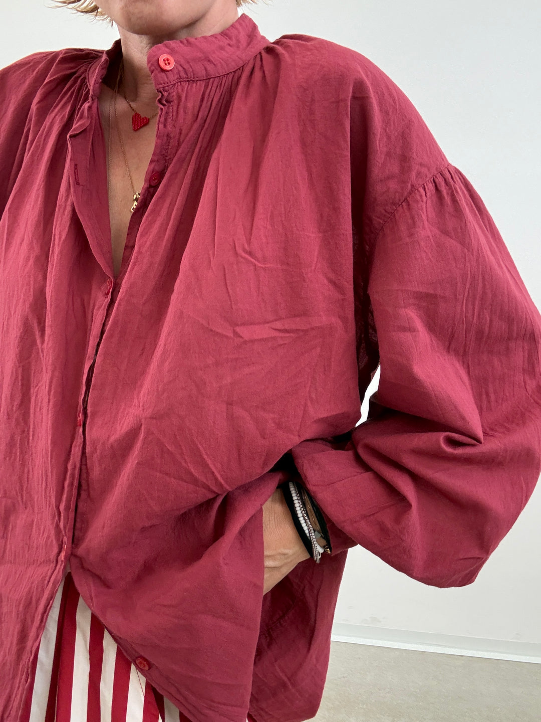 CAMICIA MUSSOLA TERRACOTTA