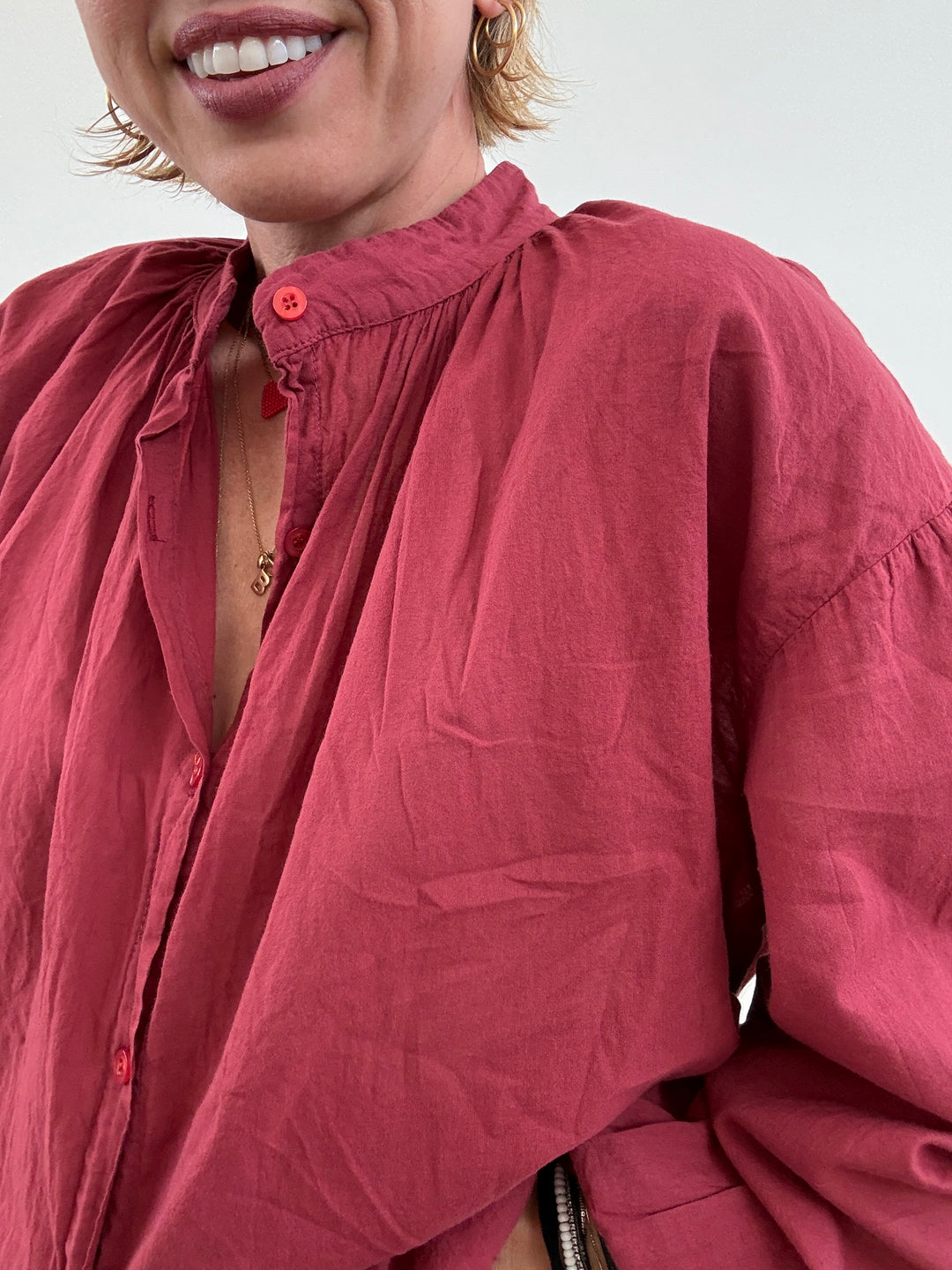 CAMICIA MUSSOLA TERRACOTTA