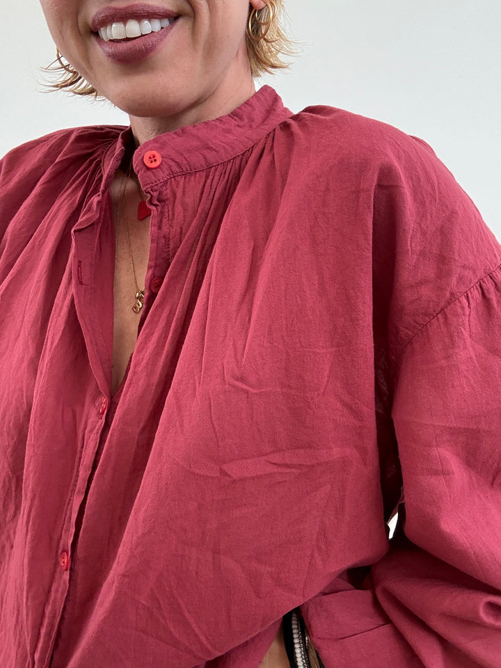 CAMICIA MUSSOLA TERRACOTTA