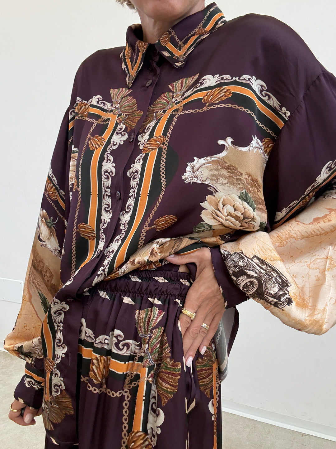 CAMICIA NATALIA FANTASIA MELANZANA
