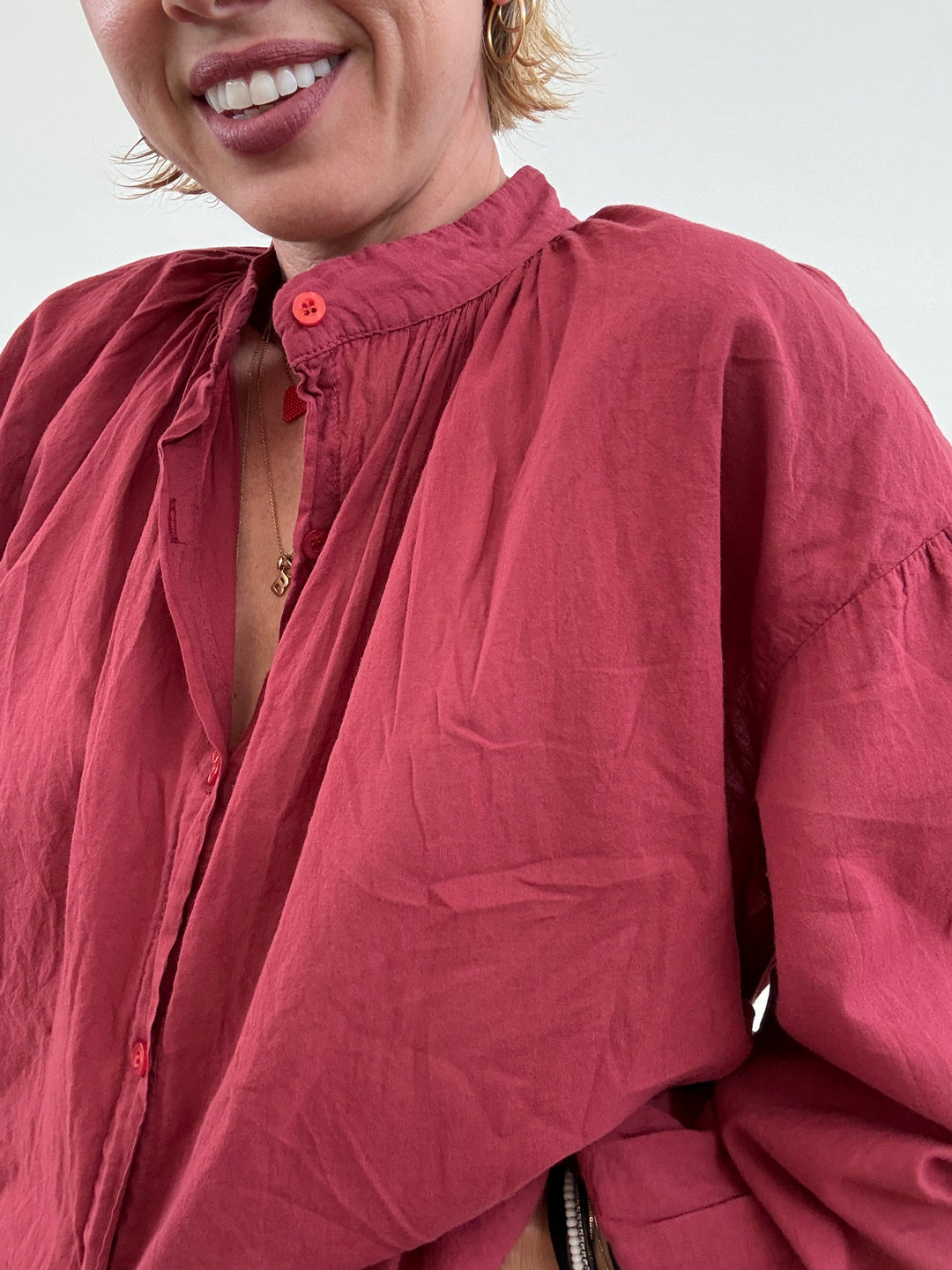 CAMICIA MUSSOLA TERRACOTTA