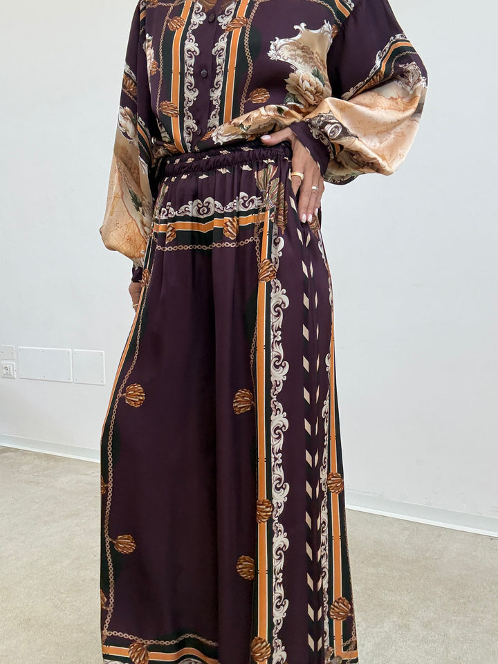 PANTALONE NATALIA FANTASIA MELANZANA