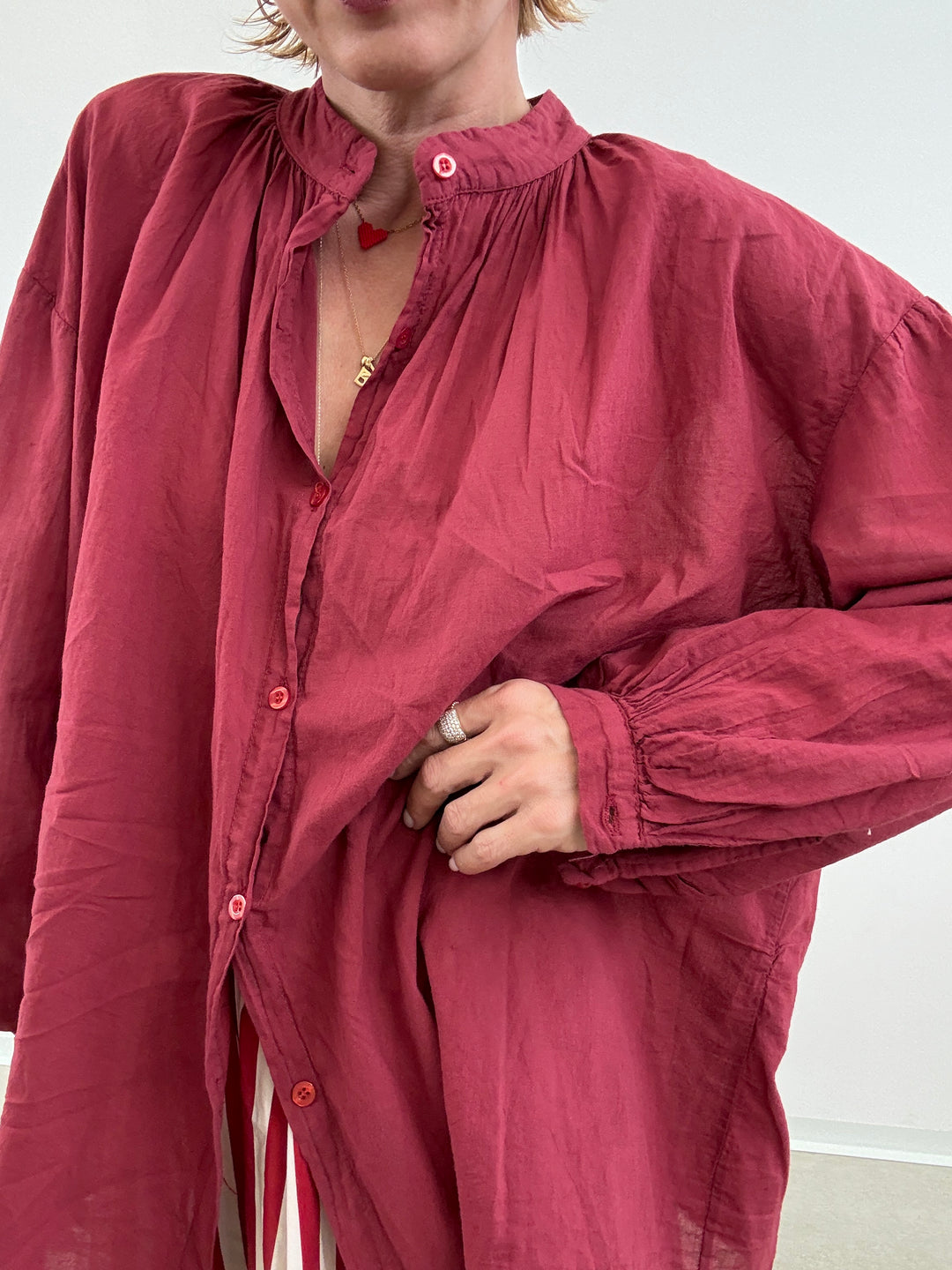 CAMICIA MUSSOLA TERRACOTTA
