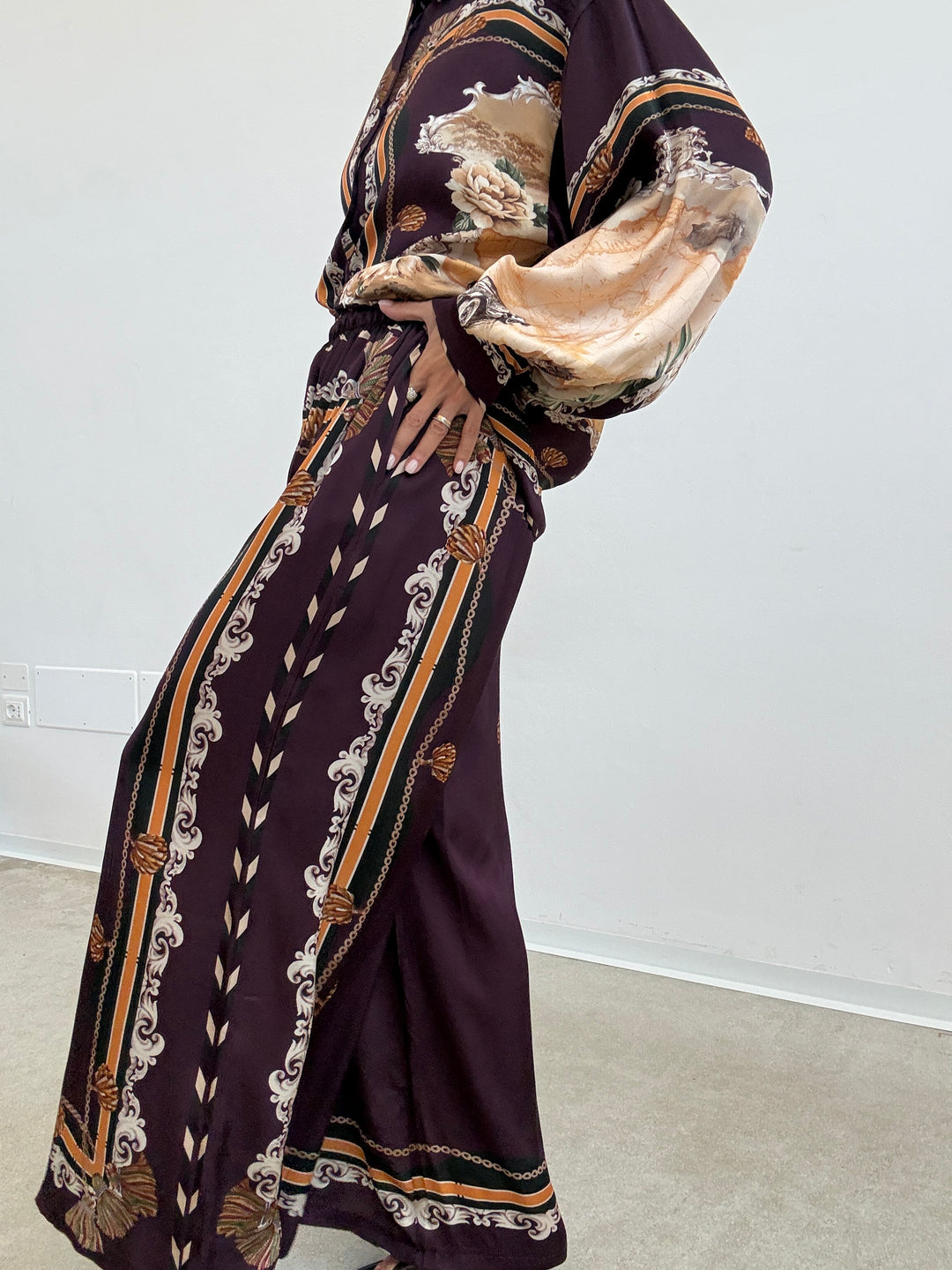 PANTALONE NATALIA FANTASIA MELANZANA