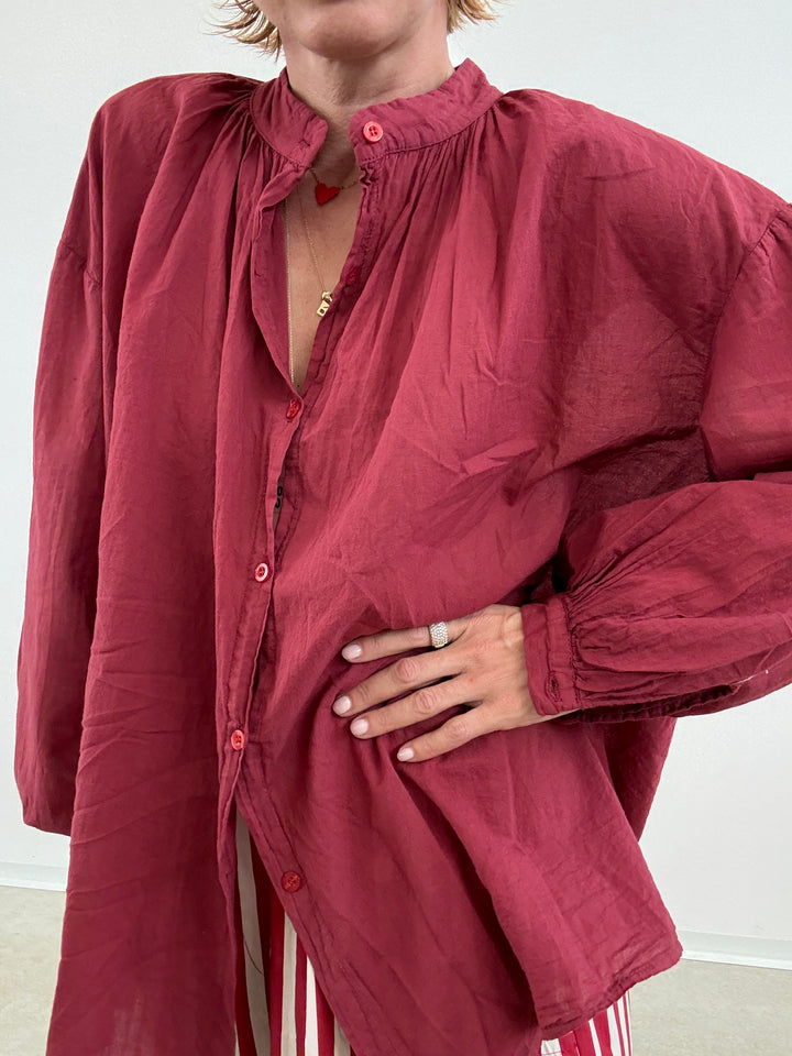 CAMICIA MUSSOLA TERRACOTTA