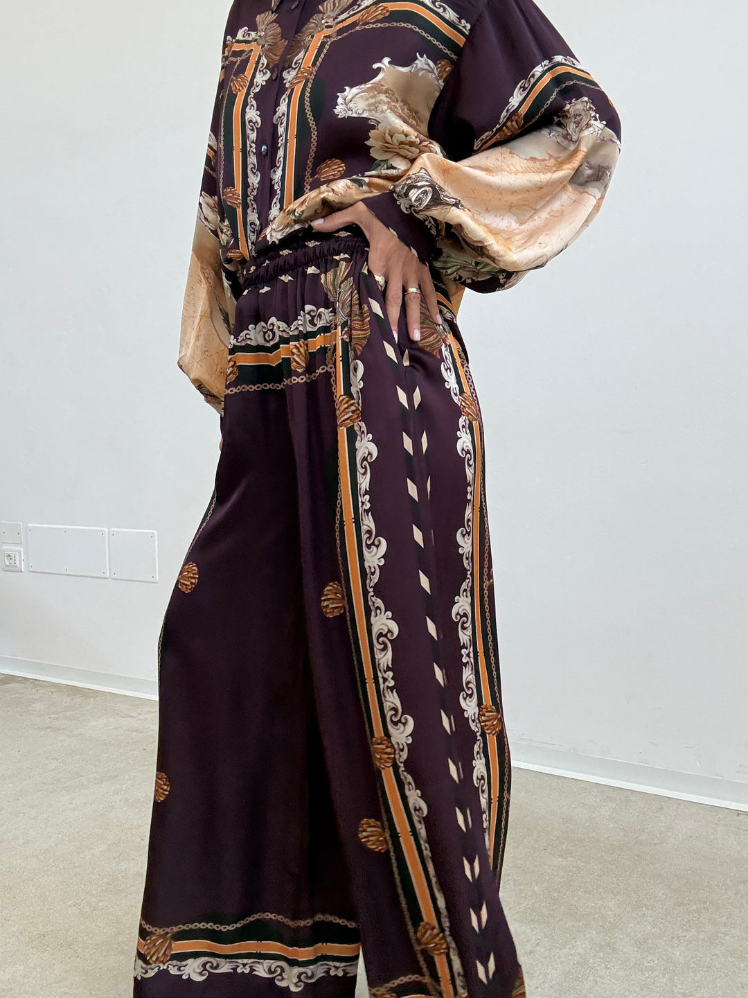 PANTALONE NATALIA FANTASIA MELANZANA