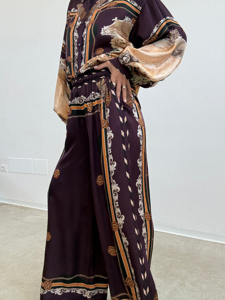 PANTALONE NATALIA FANTASIA MELANZANA