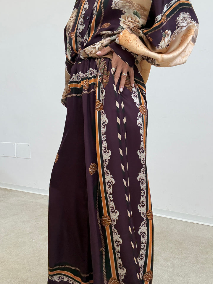 PANTALONE NATALIA FANTASIA MELANZANA