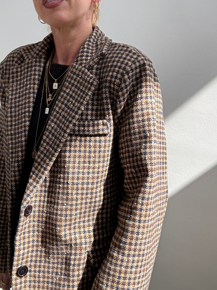 GIACCA VICHY BEIGE/BLU
