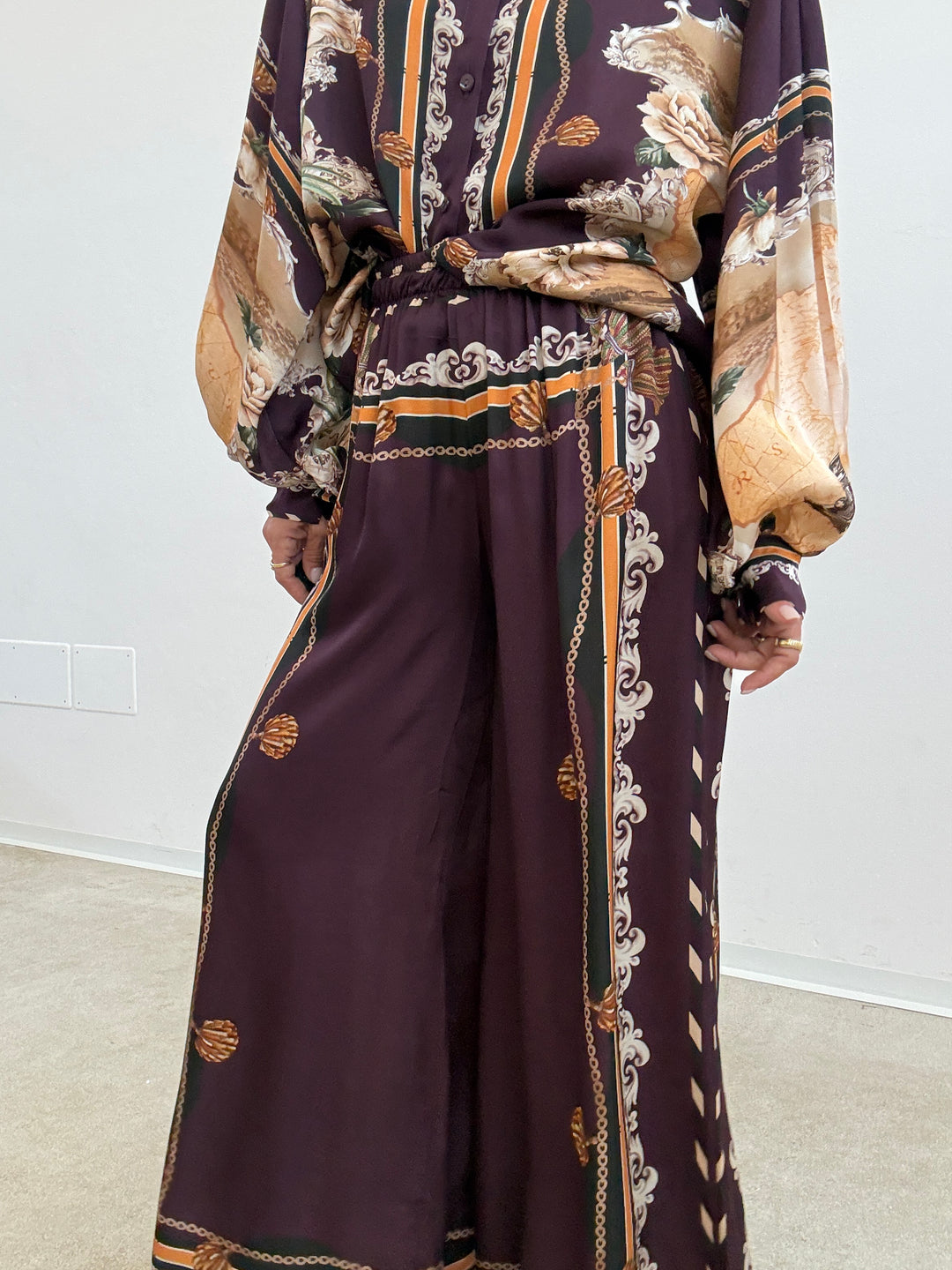 PANTALONE NATALIA FANTASIA MELANZANA