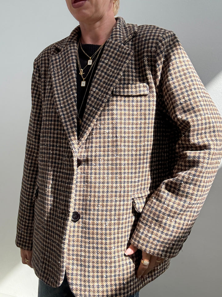GIACCA VICHY BEIGE/BLU