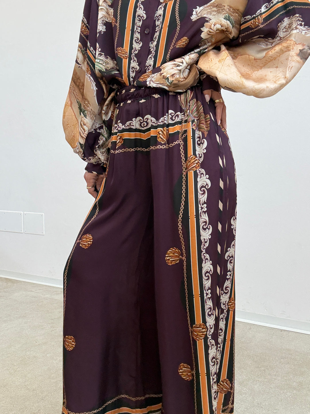 PANTALONE NATALIA FANTASIA MELANZANA