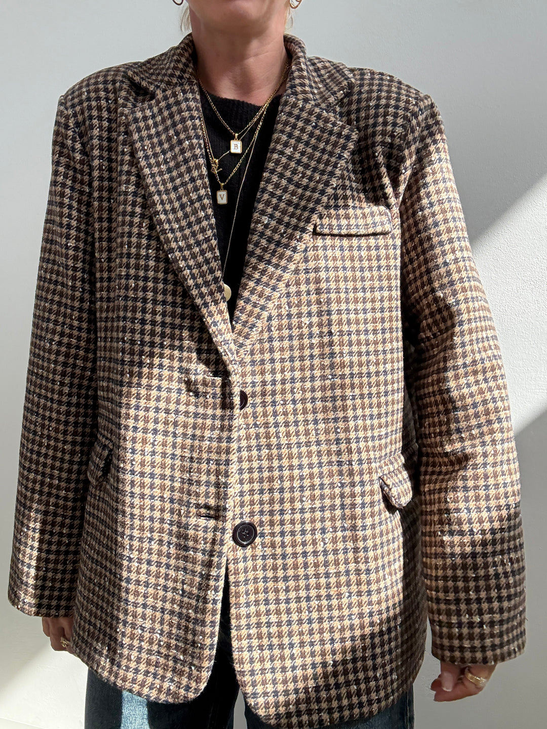 GIACCA VICHY BEIGE/BLU