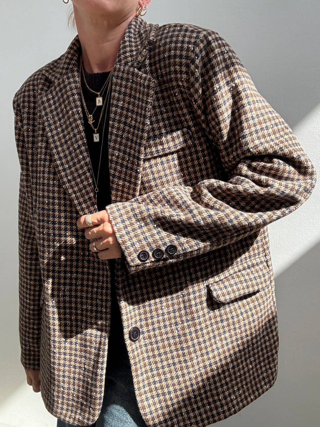 GIACCA VICHY BEIGE/BLU