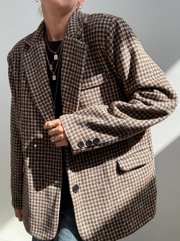 GIACCA VICHY BEIGE/BLU