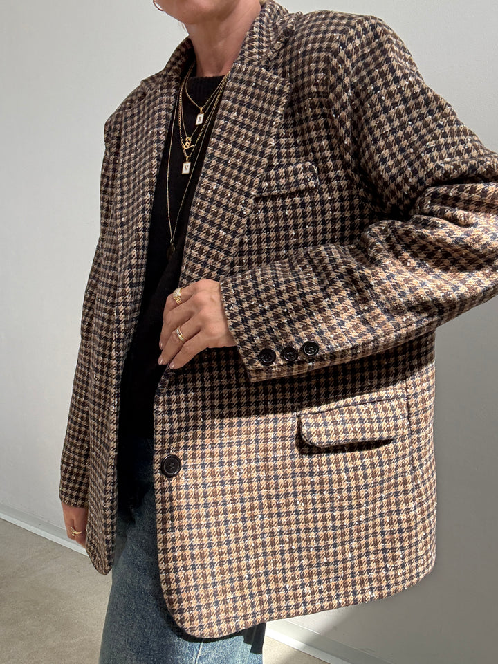 GIACCA VICHY BEIGE/BLU