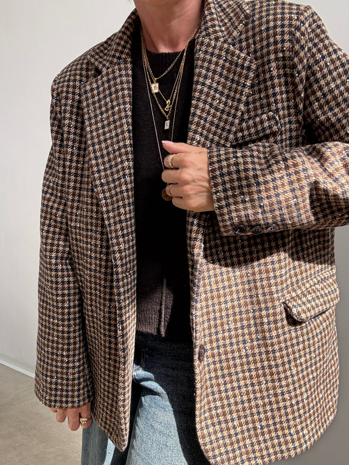 GIACCA VICHY BEIGE/BLU