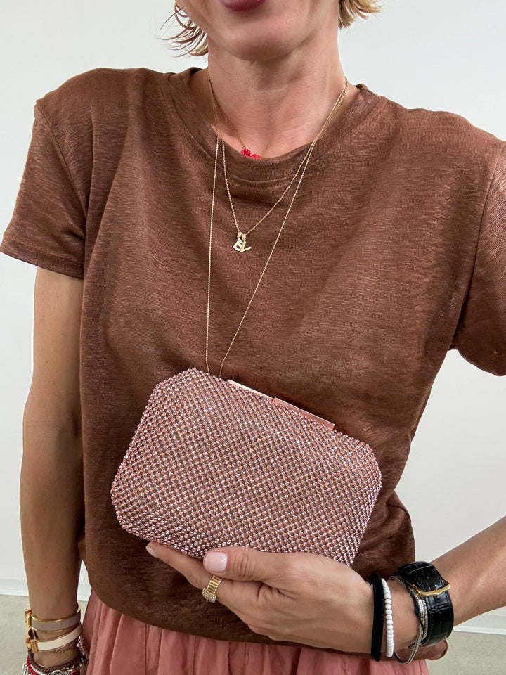 POCHETTE STRASS ROSA