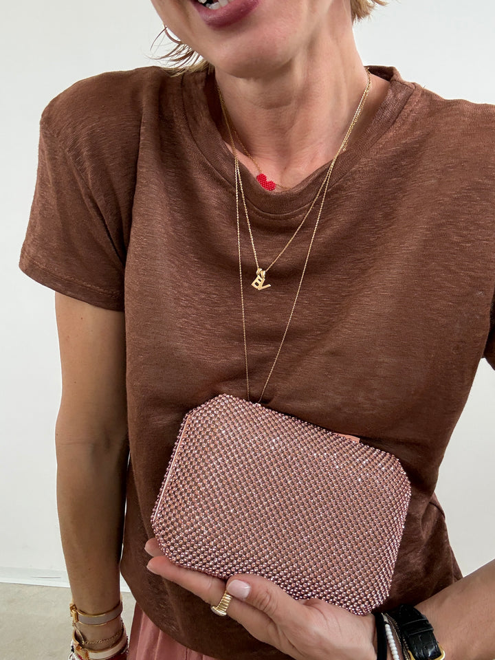 POCHETTE STRASS ROSA
