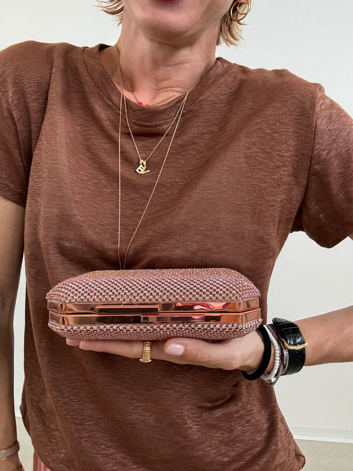 POCHETTE STRASS ROSA