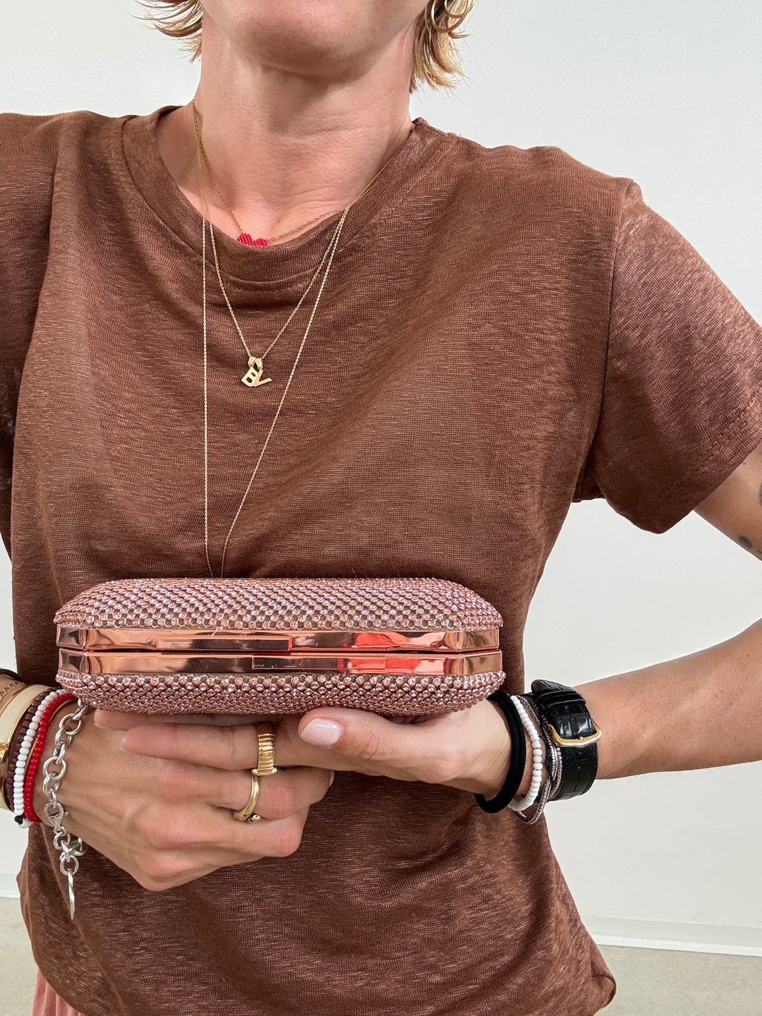 POCHETTE STRASS ROSA