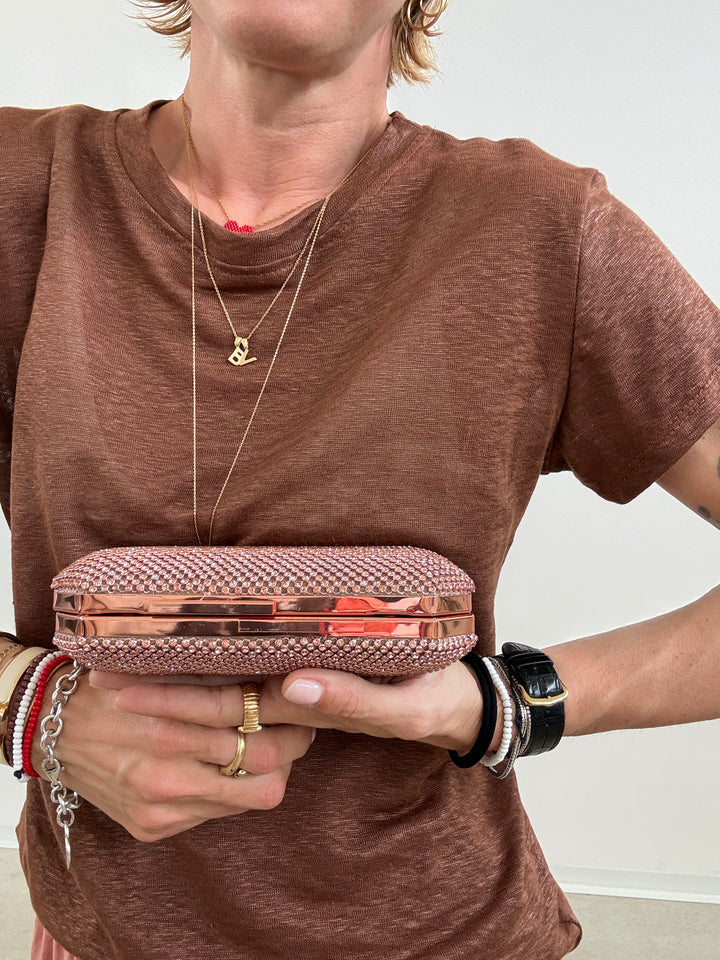 POCHETTE STRASS ROSA