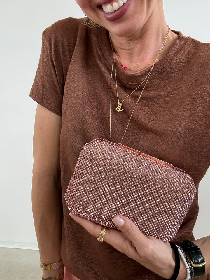 POCHETTE STRASS ROSA